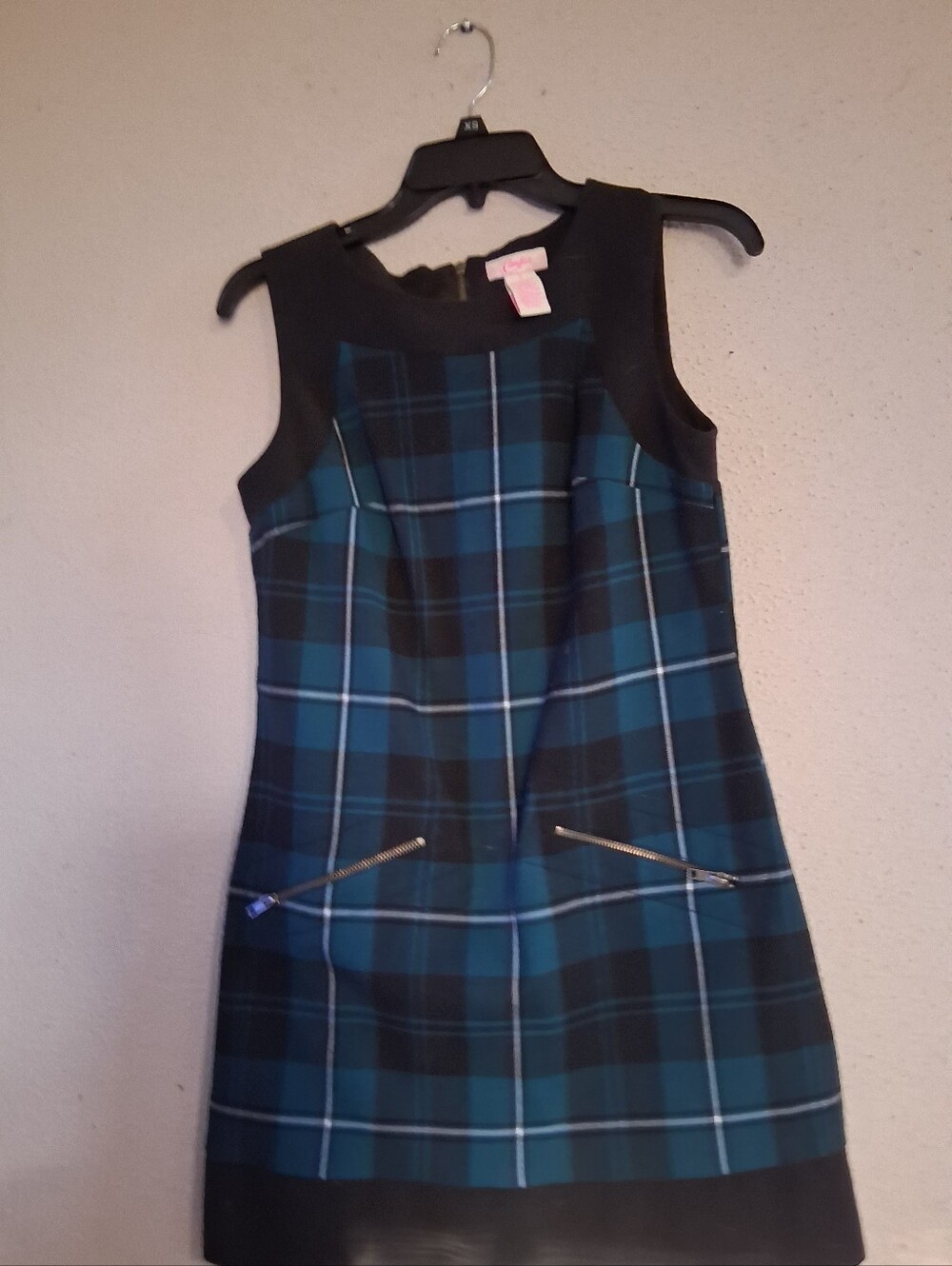 Candie's Women's Green and Black Plaid Sleeveless Dresses